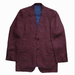 BOSS HUGO BOSS Linen Jacket Blazer Burgundy Wine size IT 48